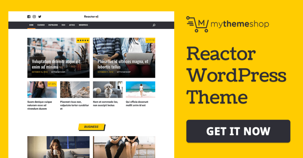 Reactor WordPress Theme by MyThemeShop v1.1.3 Download