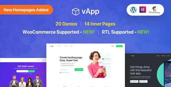 vApp v4.2 – App Landing Page WordPress Theme Download