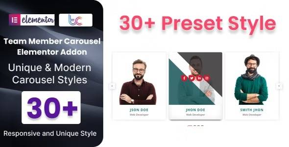 Team Member Carousel Elementor Addons v1.3 Download Now