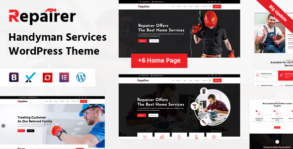 Repairer Handyman Services WordPress Theme v1.1 Download