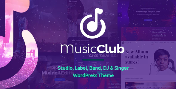 Music Club v1.2.7 Studio Label Band DJ or Singer WordPress Theme Download