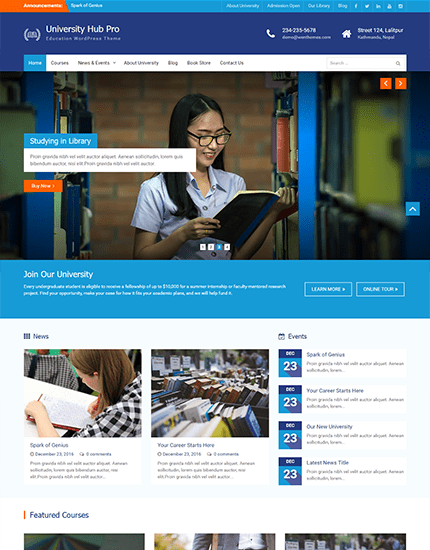 University Hub Pro WordPress Theme v3.4.2 Download