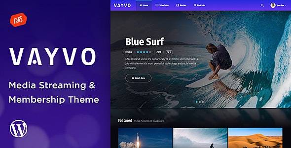 Vayvo v5.3 – Media Streaming & Membership Theme (Activated)