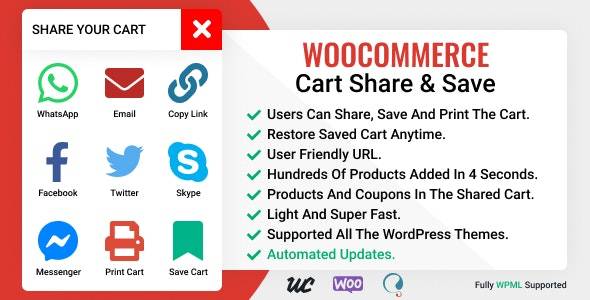 woocommerce cart share and save nulled