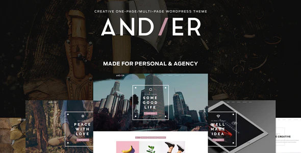 Andier v1.2.2 – Responsive One & Multi Page Portfolio WordPress Theme Download