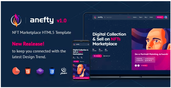 Anefty v1.0 – NFT Marketplace HTML5 Template