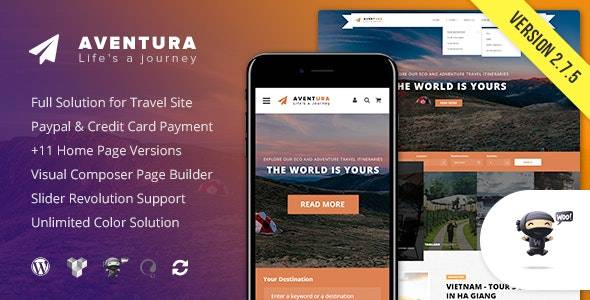 Aventura v2.7.7 Travel & Tour Booking System WordPress Theme Download