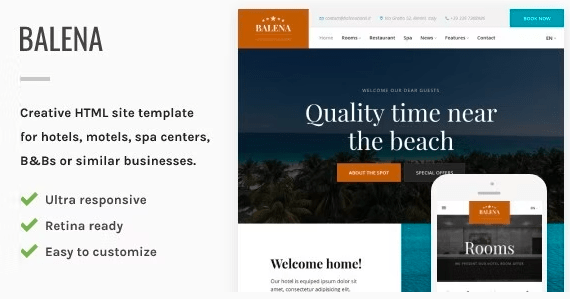 Balena v1.0 – Hotel HTML Site Template