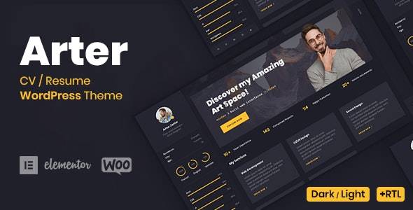 Arter v1.7.0 – CV Resume WordPress theme Download