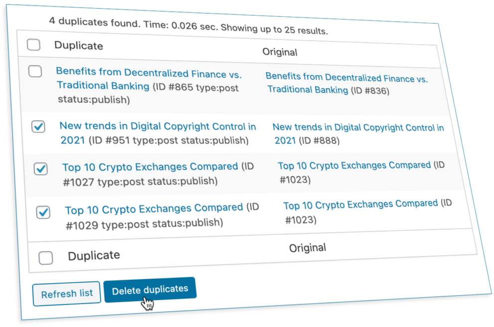 Delete Duplicate Posts Wordpress Plugin