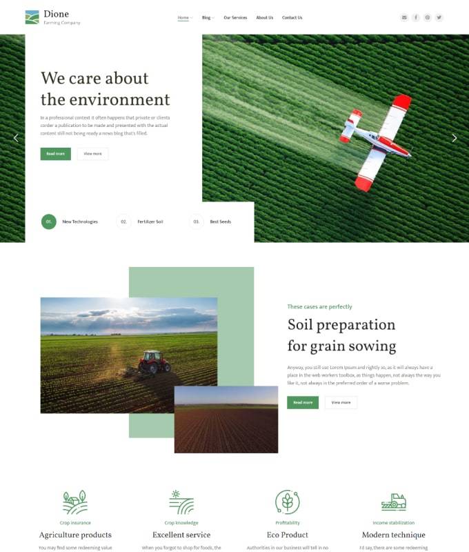 Dione v.1.3.1 – Farming and Agriculture Corporate WordPress Theme Download