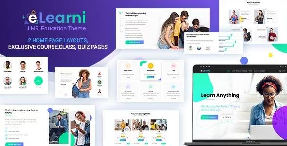 eLearni Online Learning Education LMS WordPress Theme Free Download