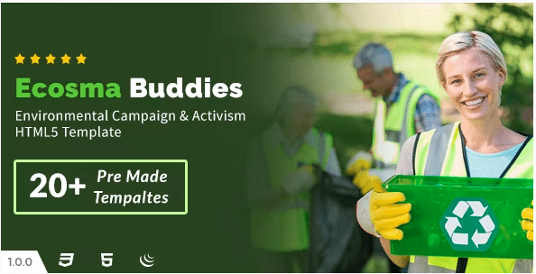 Ecosma Buddies v1.0 – Environmental Campaign & Activism HTML5 Template