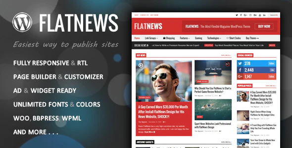 FlatNews v5.8 – Responsive Magazine WordPress Theme Download