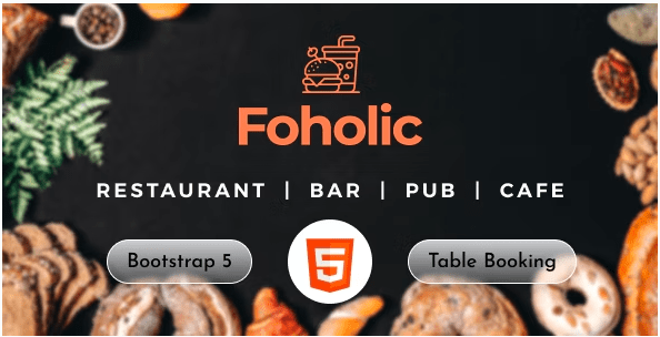 Foholic - One Page Restaurant HTML Template