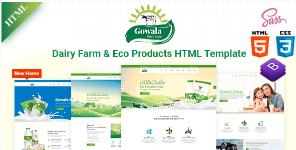 Gowala v2.0.0 – Dairy Farm & Eco Products HTML Template