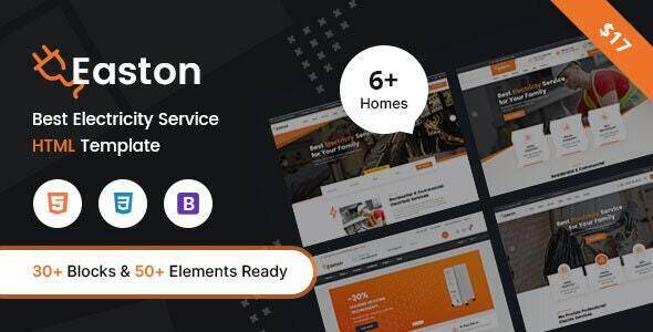 Easton Electricity Services HTML Template Free Download