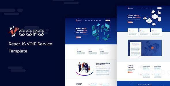 Voopo React JS VOIP Service Template Free Download