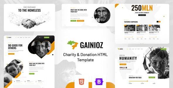 Gainioz Charity Donation HTML Template Free Download