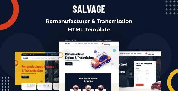 Salvage Remanufacturer HTML Template Free Download