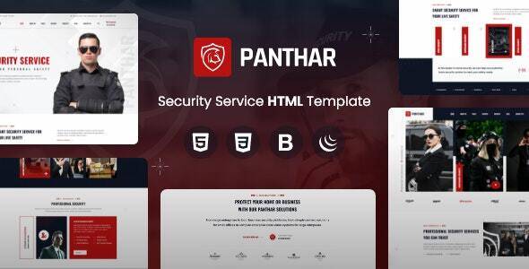 Panthar Home Security Gaurd Service HTML Template Free Download