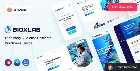 Bioxlab Laboratory Science Research WordPress Theme Free Download