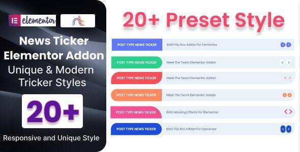 News Ticker Addon For Elementor Free Download