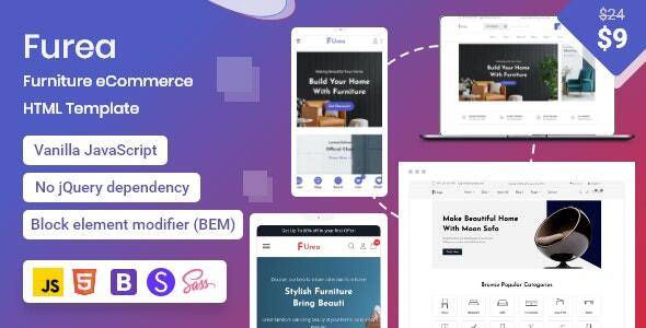 Furea v2.2.0 – Furniture eCommerce HTML Template