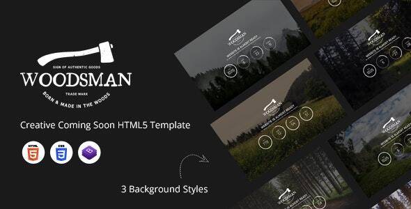 Woodsman Creative Coming Soon HTML5 Template Free Download