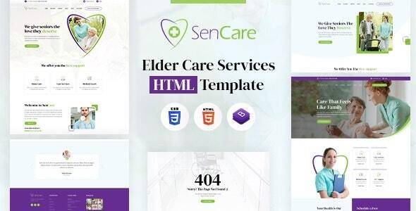 SenCare Elderly Home Senior Care HTML Template Download