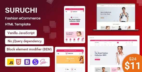 Suruchi Fashion eCommerce HTML Template Free Download