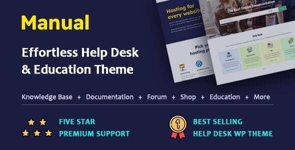 Manual Documentation Knowledge Base Education WordPress Theme Download