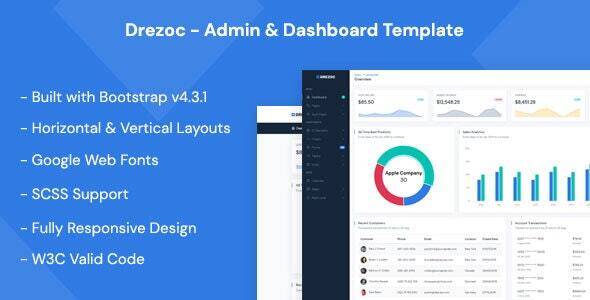 Drezoc Admin Dashboard HTML Template Free Download