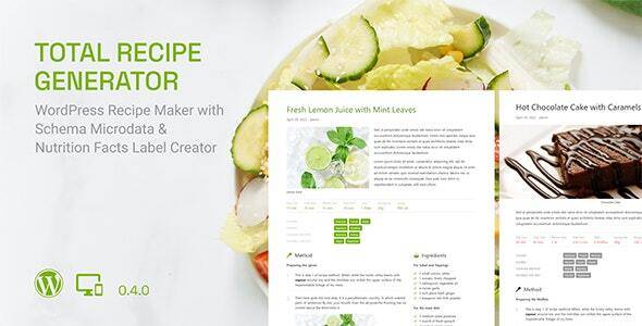 Total Recipe Generator v0.4.0 – WordPress Recipe Maker with Schema and Nutrition Facts (Gutenberg Block)