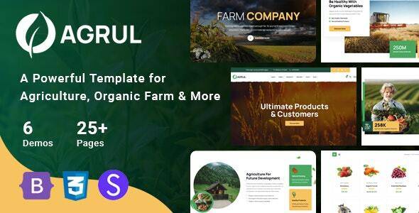 Agrul Organic Farm Agriculture Template Free Download