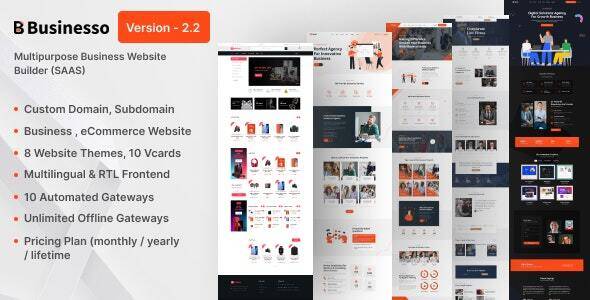 Businesso v3.1 – Business Website SAAS (Multitenancy) Activated
