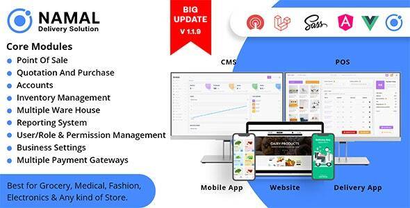 Namal in 1 Ionic Delivery Solution with POS for Single & Multiple Location Business Brand