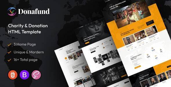 Donafund Fundraising Charity HTML Template Free Download