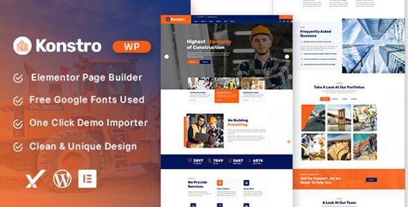 Konstro – Construction WordPress Theme Free Download