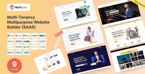 MultiSaas v2.1.1 – Multi-Tenancy Multipurpose Website Builder (Saas)