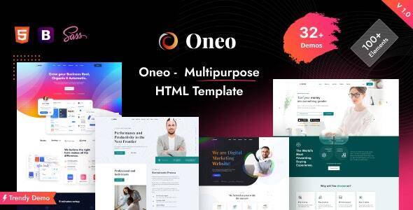 Oneo – One Page & Multipurpose Template