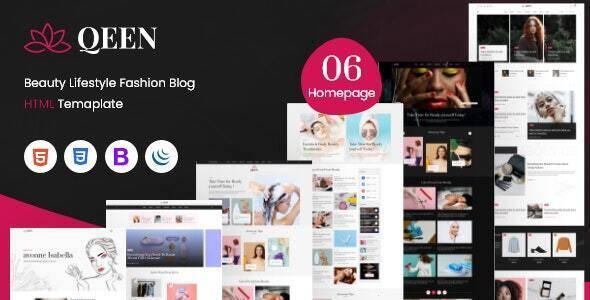 QEEN – Beauty Fashion Blogger HTML Template