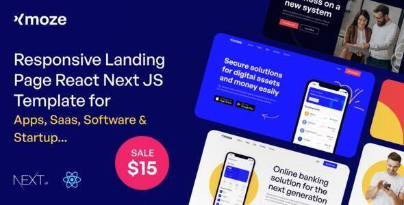 Xmoze – React Next JS Landing Page Template