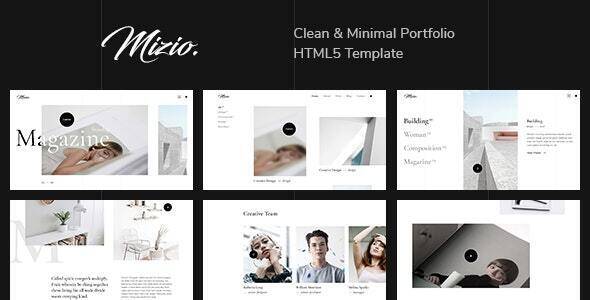 Mizio Minimal Portfolio HTML5 Template Free Download