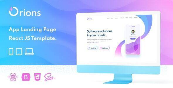 Orions – Responsive App Landing Page React JS Template