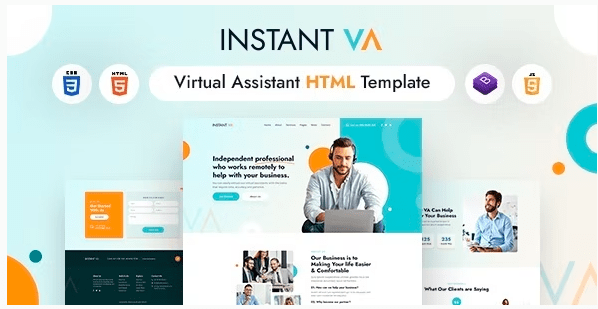 Instant VA v1.0 – Virtual Assistant HTML Template