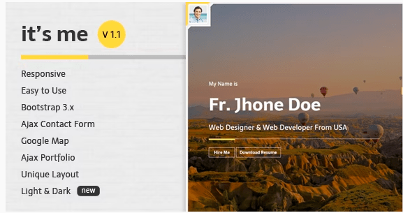 It’s Me v1.1 – Personal Resume and Portfolio