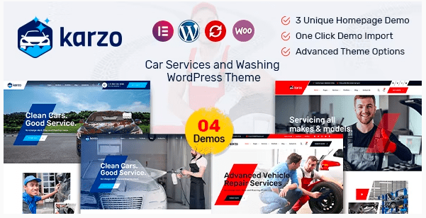 Karzo v1.7 – Car Service & Washing WordPress Theme