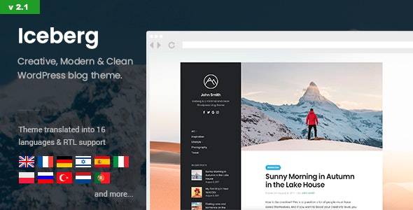 Iceberg –v2.2.1 Simple & Minimal Personal Blog WordPress Theme Download