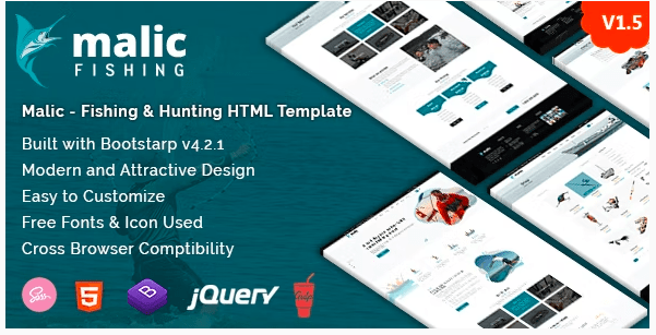 Malic - Fishing & Hunting Club HTML Template + RTL